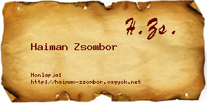 Haiman Zsombor névjegykártya